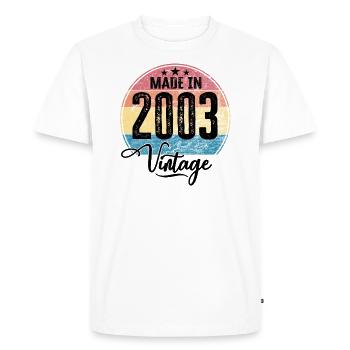 Vintage Fabriqué en 2003 Année de naissance 2003 Anniversaire - T-shirt Premium bio Homme - blanc - Devant - Nico (187cm)