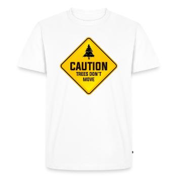 Skier Skiing MCaution Trees Don't Move Ski - Men's Premium Organic T-Shirt - white - Front - Nico (187cm)