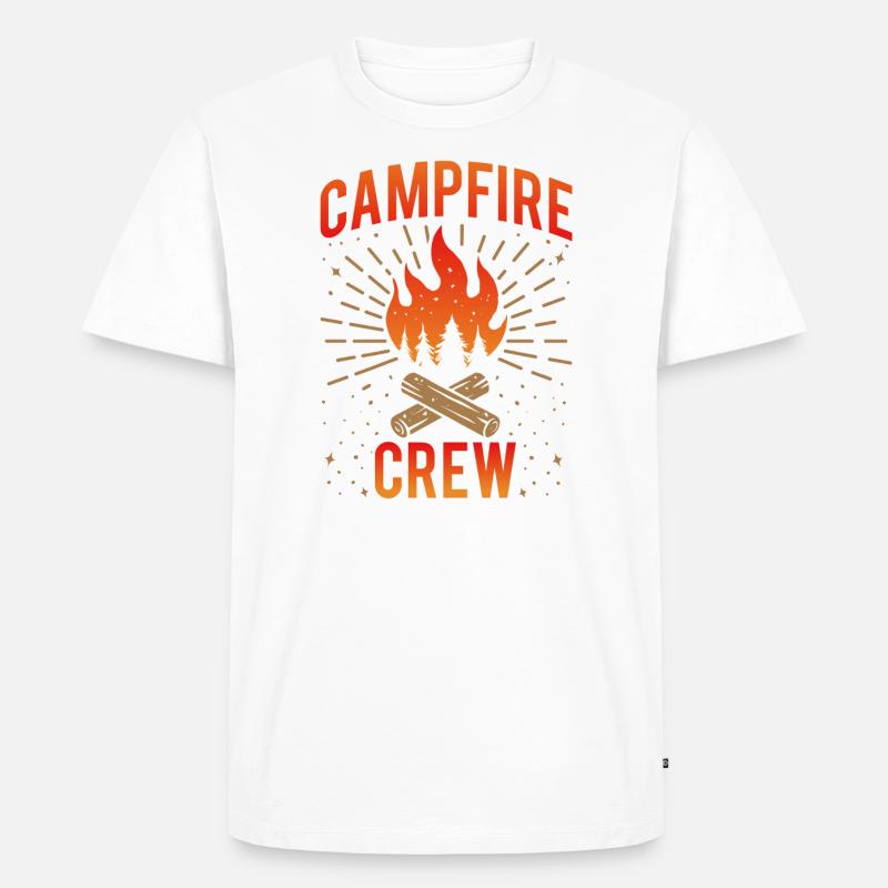 Campfire Crew Camper Camping - Männer Premium Bio T-Shirt - Weiß