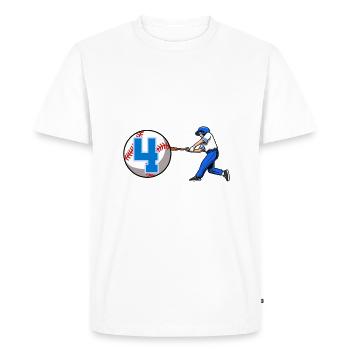 Joueur de baseball Ce joueur est 4 anniversaire de baseball - T-shirt Premium bio Homme - blanc - Devant - Nico (187cm)
