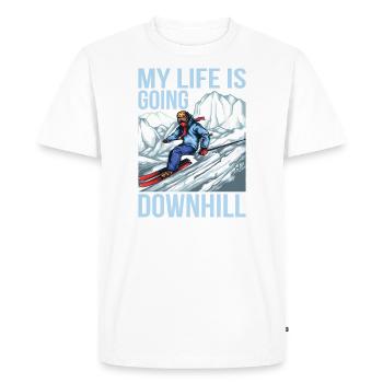 Ski ma vie descend Ski alpin Ski sur neige - T-shirt Premium bio Homme - blanc - Devant - Nico (187cm)