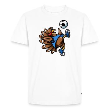 Thanksgiving Soccer Turkey Bicycle Kick Men Boys - Men's Premium Organic T-Shirt - white - Front - Nico (187cm)