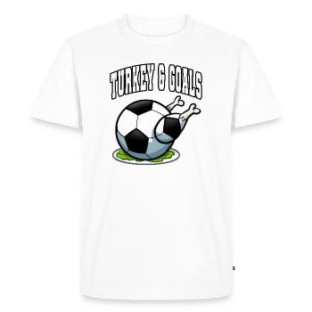 Thanksgiving Soccer Turquie et buts - T-shirt Premium bio Homme - blanc - Devant - Nico (187cm)
