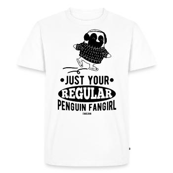 Penguin Ice Skating Girls Flightless - Men's Premium Organic T-Shirt - white - Front - Nico (187cm)