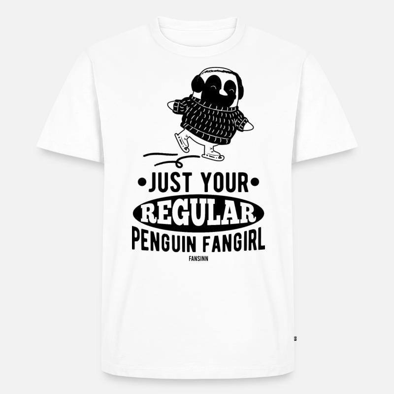 Pinguin Eislaufen Mädchen flugunfähig - Männer Premium Bio T-Shirt - Weiß