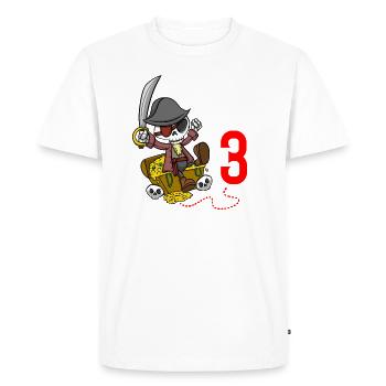 Squelette Ce petit pirate est 3ème anniversaire de pirate - T-shirt Premium bio Homme - blanc - Devant - Nico (187cm)