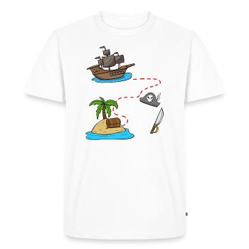 Arrggh! Ce capitaine est 4 Pirate anniversaire - T-shirt Premium bio Homme - blanc - Devant - Nico (187cm)