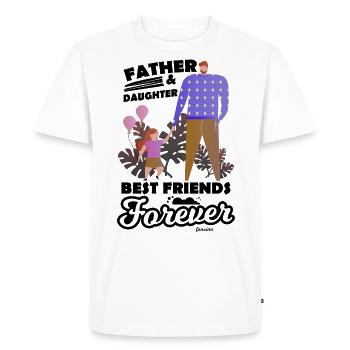 Papa Fille Enfant Fête des pères Fille Cadeau - T-shirt Premium bio Homme - blanc - Devant - Nico (187cm)