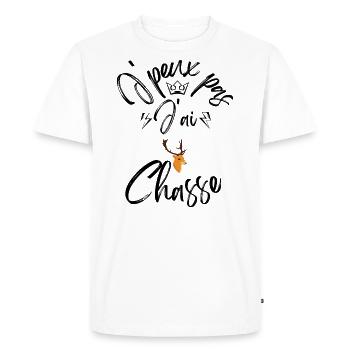 J'Peux Pas J'Ai Chasse - T-shirt Premium bio Homme - blanc - Devant - Nico (187cm)