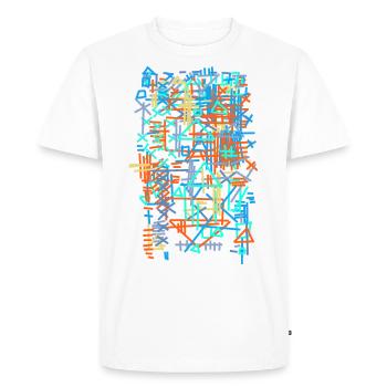 Pattern / Bauhaus carpet - Men's Premium Organic T-Shirt - white - Front - Nico (187cm)