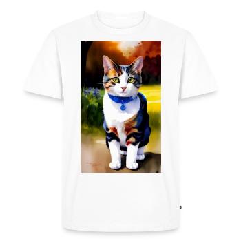 Un chat domestique à poil court vous attend - T-shirt Premium bio Homme - blanc - Devant - Nico (187cm)