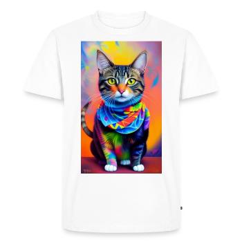 Fabuleux chat domestique à poil court - T-shirt Premium bio Homme - blanc - Devant - Nico (187cm)