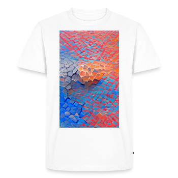 Vibrant 3D Pattern with Colorful Brick Like Blocks - Men's Premium Organic T-Shirt - white - Front - Nico (187cm)