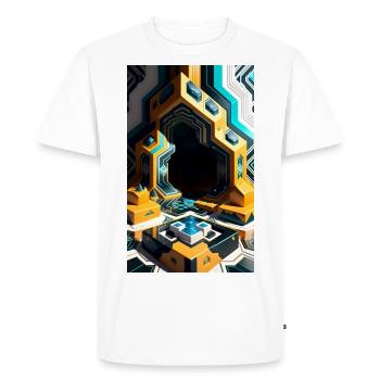 Blocs fantastiques dans un monde 3D - T-shirt Premium bio Homme - blanc - Devant - Nico (187cm)