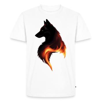Loup en feu - T-shirt Premium bio Homme - blanc - Devant - Nico (187cm)