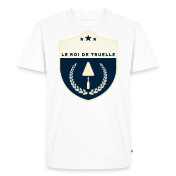 Logo humour maçon - T-shirt Premium bio Homme - blanc - Devant - Nico (187cm)