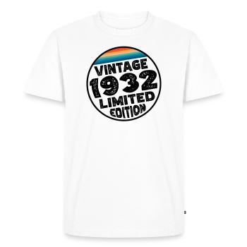 Édition limitée depuis 1932 Cadeau d’anniversaire - T-shirt Premium bio Homme - blanc - Devant - Nico (187cm)