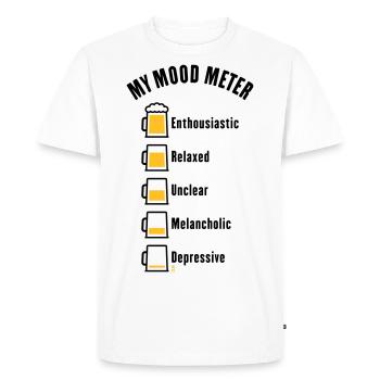 My Mood Meter (Beer Drinker / V1 / POS) - Men's Premium Organic T-Shirt - white - Front - Nico (187cm)