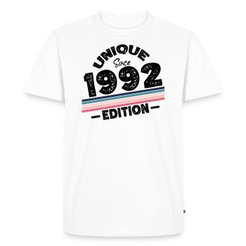 Unique Since 1992 Edition Birthday Vintage 1992 - Men's Premium Organic T-Shirt - white - Front - Nico (187cm)