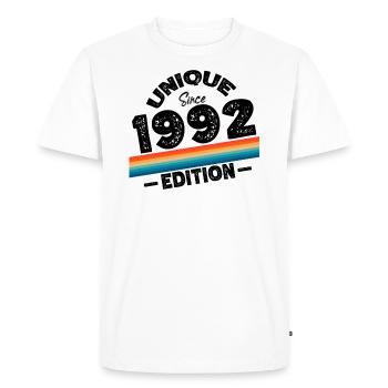 Unique Since 1992 Edition Birthday Vintage 1992 - Men's Premium Organic T-Shirt - white - Front - Nico (187cm)