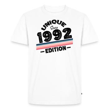 Unique Since 1992 Edition Birthday Vintage 1992 - Men's Premium Organic T-Shirt - white - Front - Nico (187cm)