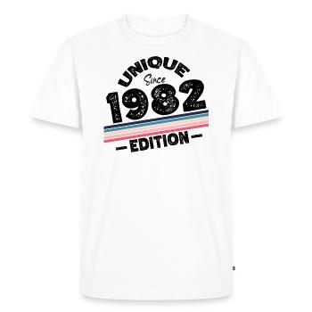 Unique Since 1982 Edition Birthday Vintage 1982 - Men's Premium Organic T-Shirt - white - Front - Nico (187cm)