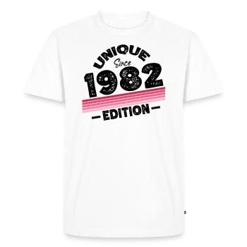 Unique Since 1982 Edition Birthday Vintage 1982 - Men's Premium Organic T-Shirt - white - Front - Nico (187cm)