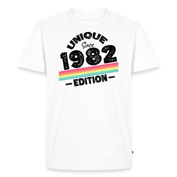 Unique Since 1982 Edition Birthday Vintage 1982 - Men's Premium Organic T-Shirt - white - Front - Nico (187cm)