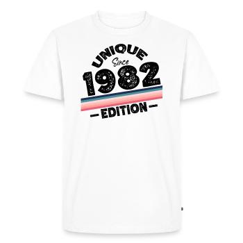 Unique Since 1982 Edition Birthday Vintage 1982 - Men's Premium Organic T-Shirt - white - Front - Nico (187cm)