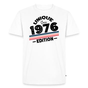 Unique Since 1976 Edition Birthday Vintage 1976 - Men's Premium Organic T-Shirt - white - Front - Nico (187cm)
