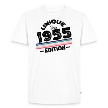 Unique Since 1955 Edition Birthday Vintage 1955 - Men's Premium Organic T-Shirt - white - Front - Nico (187cm)