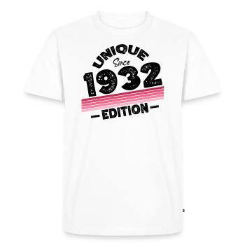 Unique depuis 1932 Edition Anniversaire Millésime 1932 - T-shirt Premium bio Homme - blanc - Devant - Nico (187cm)