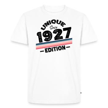 Unique Since 1927 Edition Birthday Vintage 1927 - Men's Premium Organic T-Shirt - white - Front - Nico (187cm)