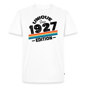 Unique Since 1927 Edition Birthday Vintage 1927 - Men's Premium Organic T-Shirt - white - Front - Nico (187cm)