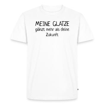Mon crâne chauve brille plus que ton avenir drôle - T-shirt Premium bio Homme - blanc - Devant - Nico (187cm)