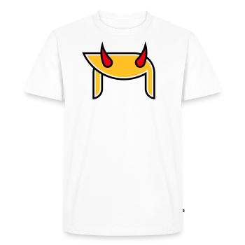 Donald Horns (Coiffure Diable Pop Art / 3C) - T-shirt Premium bio Homme - blanc - Devant - Nico (187cm)
