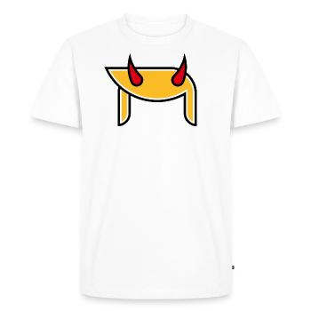 Donald Horns (Coiffure Diable Pop Art / 4C) - T-shirt Premium bio Homme - blanc - Devant - Nico (187cm)