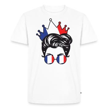 French Girl France Fille Française France Femmes - T-shirt Premium bio Homme - blanc - Devant - Nico (187cm)