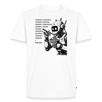 Robot de code Ramen binaire - T-shirt Premium bio Homme - blanc - Devant - Nico (187cm)
