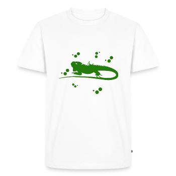 Dragon barbu - animal amphibien - T-shirt Premium bio Homme - blanc - Devant - Nico (187cm)