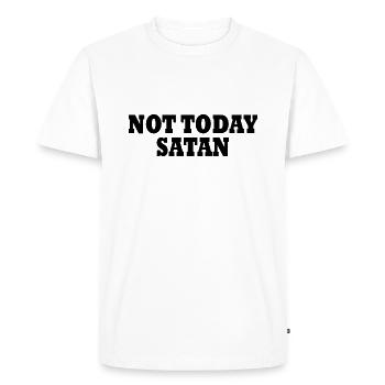 Not today satan - T-shirt Premium bio Homme - blanc - Devant - Nico (187cm)
