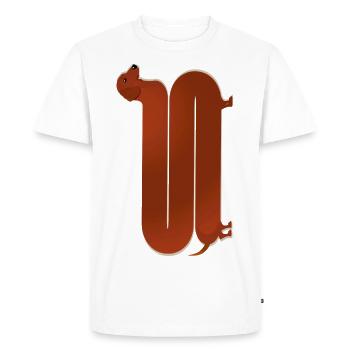 dachshund - Men's Premium Organic T-Shirt - white - Front - Nico (187cm)