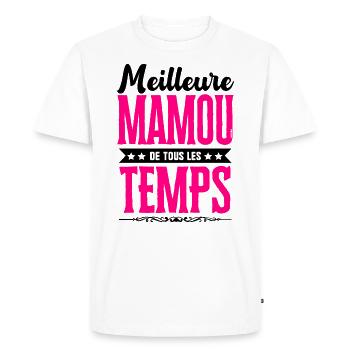 Meilleure Mamou de Tous les Temps - Rose/Noir - T-shirt Premium bio Homme - blanc - Devant - Nico (187cm)