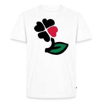Trèfle à quatre feuilles coloré / trèfle à quatre feuilles - T-shirt Premium bio Homme - blanc - Devant - Nico (187cm)