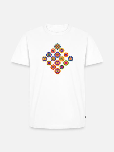 70er Jahre Raute - Männer Premium Bio T-Shirt - Weiß