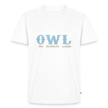 owl - Men's Premium Organic T-Shirt - white - Front - Nico (187cm)