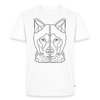 chien berger chemise animal chemise boyfriend animal - T-shirt Premium bio Homme - blanc - Devant - Nico (187cm)