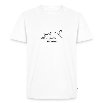 Cat morning muff cool funny trendy - Men's Premium Organic T-Shirt - white - Front - Nico (187cm)