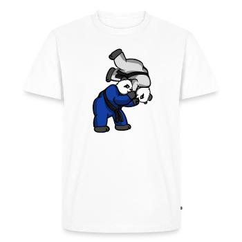 Panda Hip Throw - BJJ JiuJitsu MMA Shirt - Men's Premium Organic T-Shirt - white - Front - Nico (187cm)
