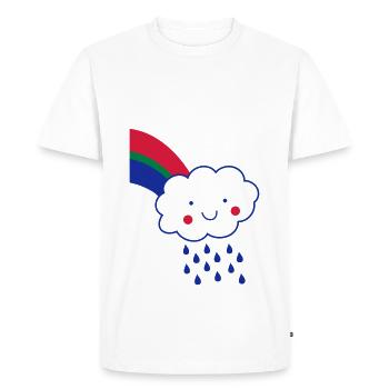 Wolke Regen Regenbogen farbig Geschenk Comic - T-shirt Premium bio Homme - blanc - Devant - Nico (187cm)